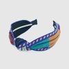 LALA Этническая полосатая повязка для волос - M Синяя