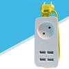 Smart Charger EU Plug 1.5M Extension Socket Outlet Power Strip with 4 USB AC Outlet