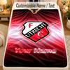 Flannel BlanketFC Utrecht Custom Name Text Personalized Soft Warm Throw Blanket Home Decor Gift