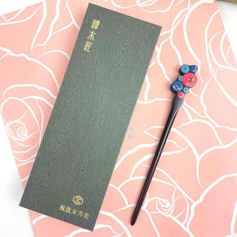 Тань Муцзян Заколка для волос с лаковой росписью «Дождевой лотос»