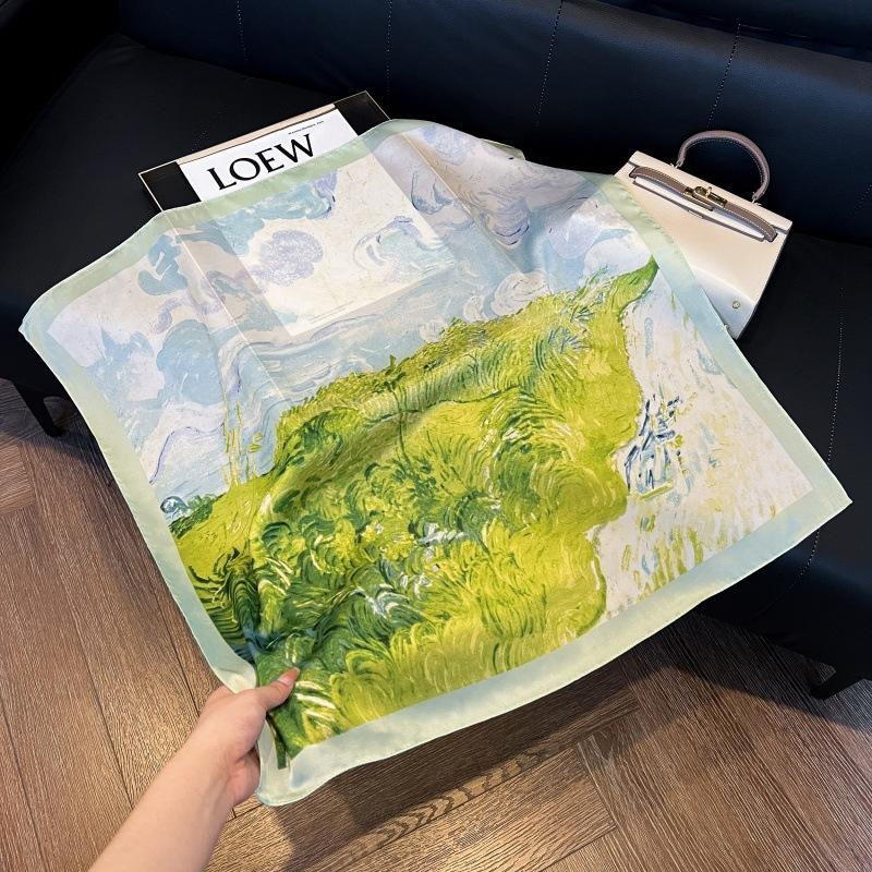 Temperament square scarf women's high-end small scarf summer neck protection scarf decoration spring and autumn versatile thin sunscreen 71 silk scarf