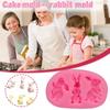 Пасхальная силиконовая форма для выпечки, украшение для торта, корзина с кроликом, цветок, кролик, яйца
