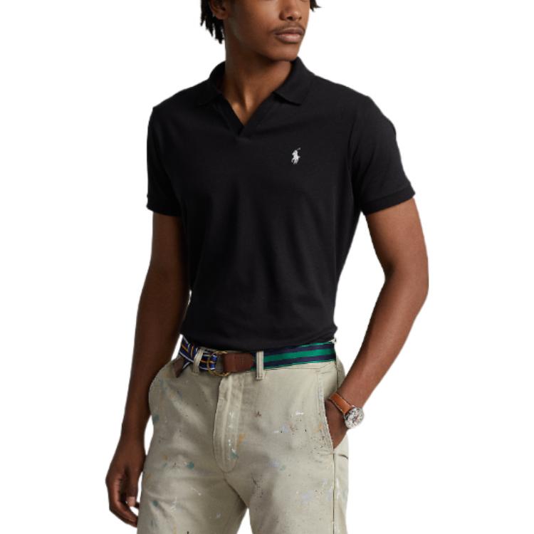 Polo Ralph Lauren SS23 Solid Casual с коротким рукавом Поло Мужские топы Черный MNPOKNI1N822254-001