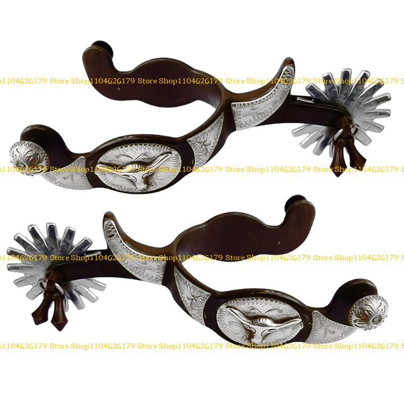 A1A2 Metal Horse Spur Western Cowboy Spur Mens Roping Spur with Gear Enduring