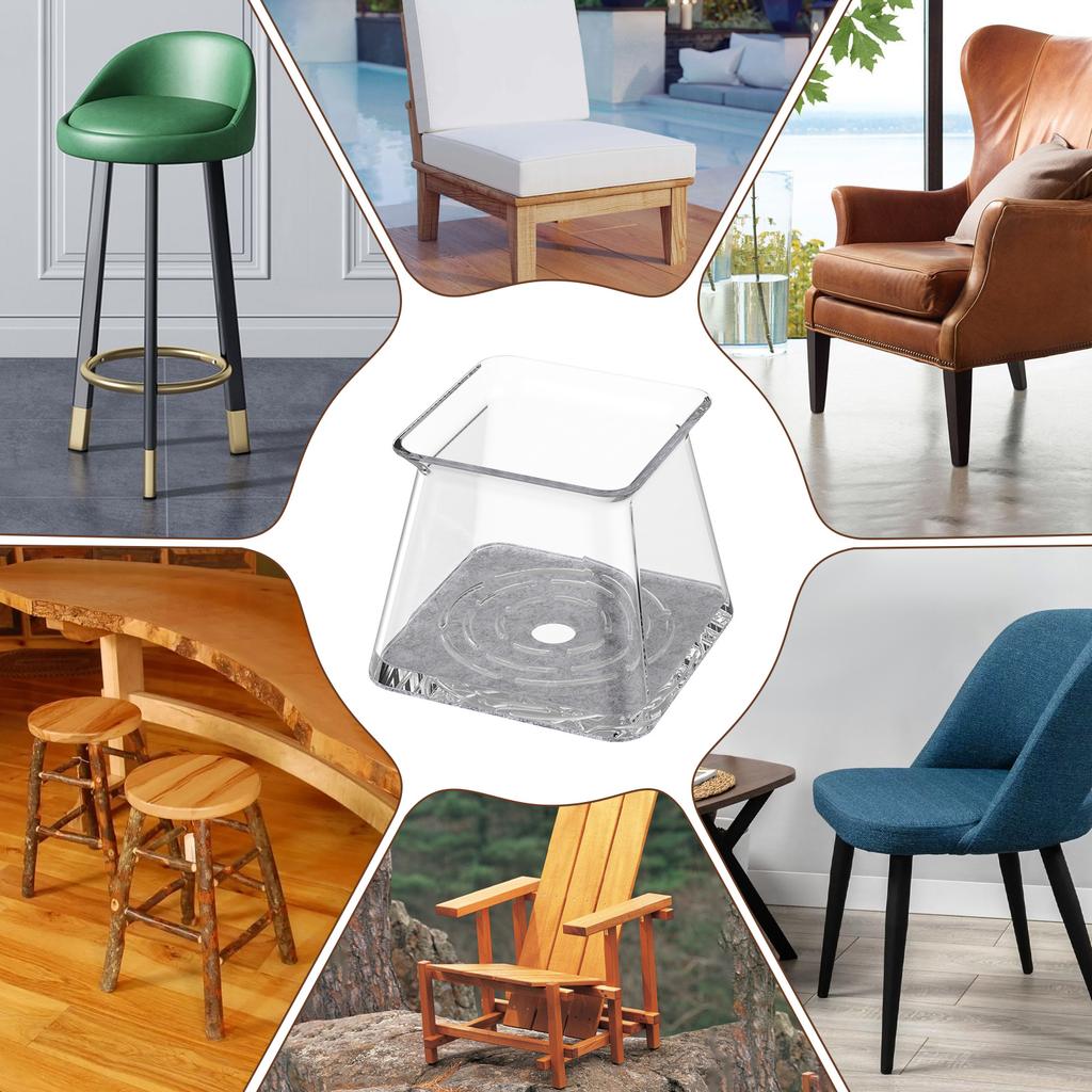 32 шт. Накладки на ножки мебели Силиконовые Квадратные Защитные накладки на ножки стульев для пола с фетровой основой Противоскользящие Колпачки для ножек стульев для Снижения Шума