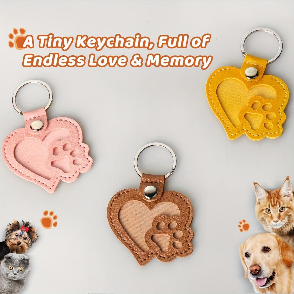 PU Leather Pet Hair Key Chain Portable Memorial Key Chain Pet Hair Storage Bag Pet Loss Memorial