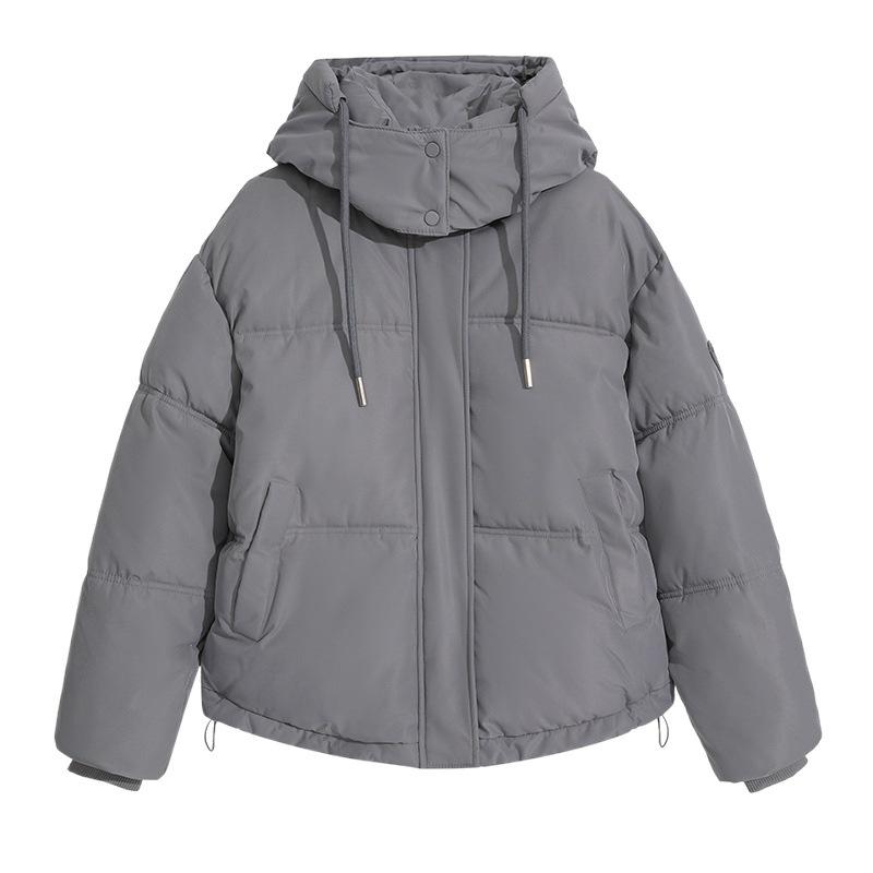 New Cotton-padded Jacket Women's Short Loose Winter Hooded Bread Padded Warm Cotton-padded Jacket Coat.