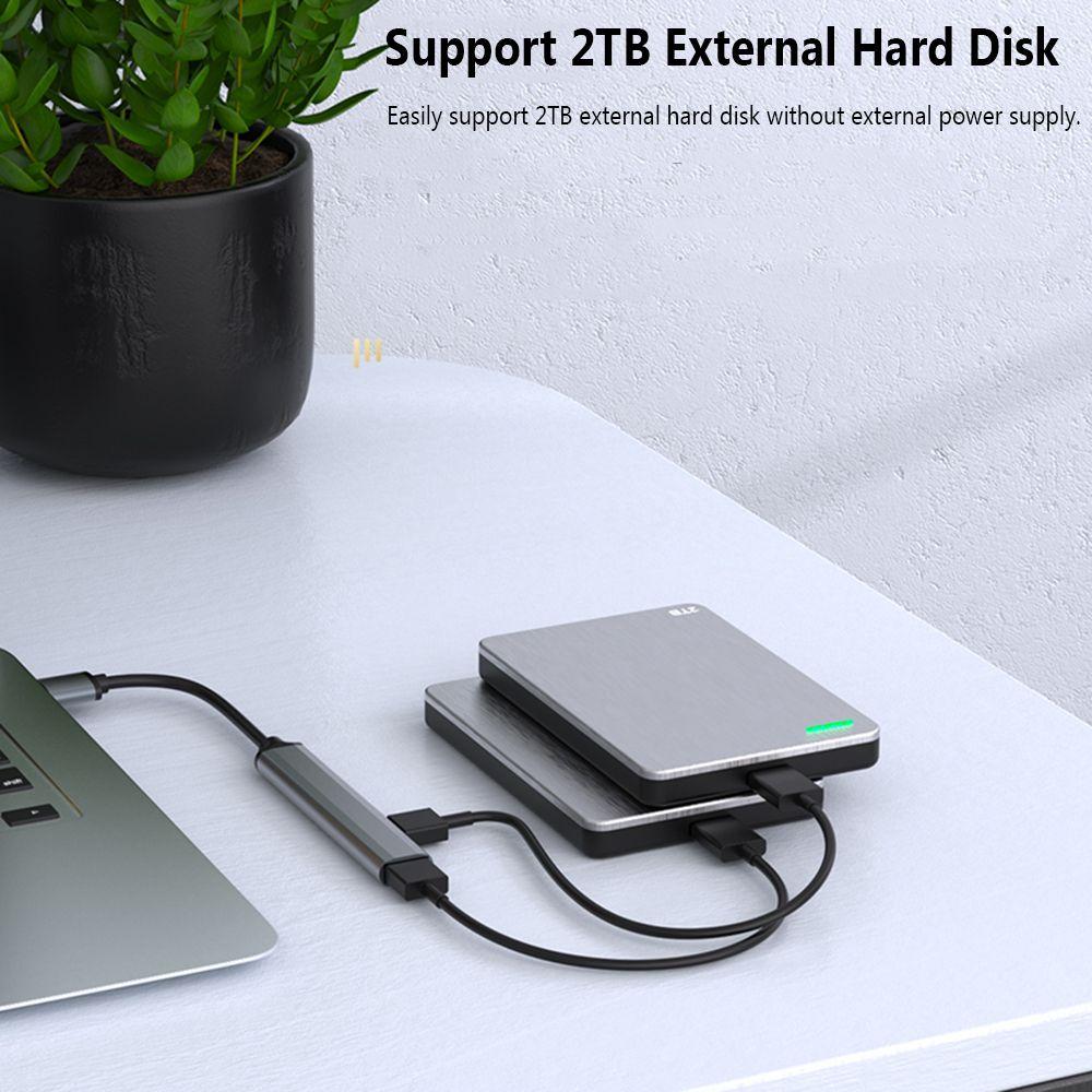 Alloy High Speed Data Transmission Splitter Type-C HUB USB 3.0 Expander 7 Ports Docking Station