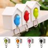 Birdhouse Shape Sparrow House Keychain Wall Mounted Key Hanger Creative Sparrow Key Holder Wall
