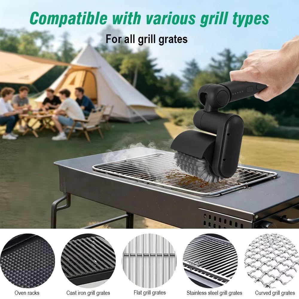 Efficient Electric Grill Brush Detachable Barbecue Cleaner Tools Grill Cleaning Brush  Camping