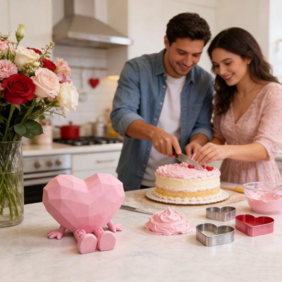 Набор из 2 фигурок-сердечек для стола, интерактивные подвижные ноги и руки, украшение, уникальный символ любви, украшение, декор для офиса и дома, подарок