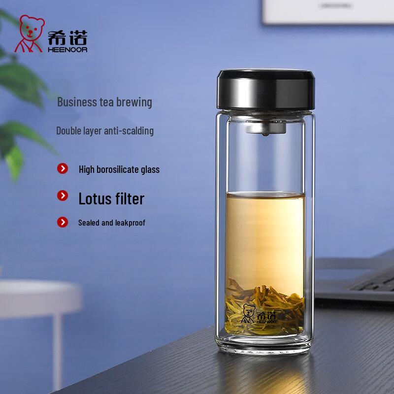 Heenoor XN-6713 Double Wall Glass Tea Infuser Bottle