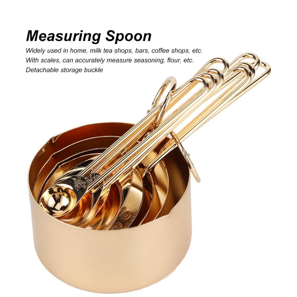 Rose Gold Gold Measuring Cups Set Stainless Steel Kitchen Measuring Set Home Kitchen