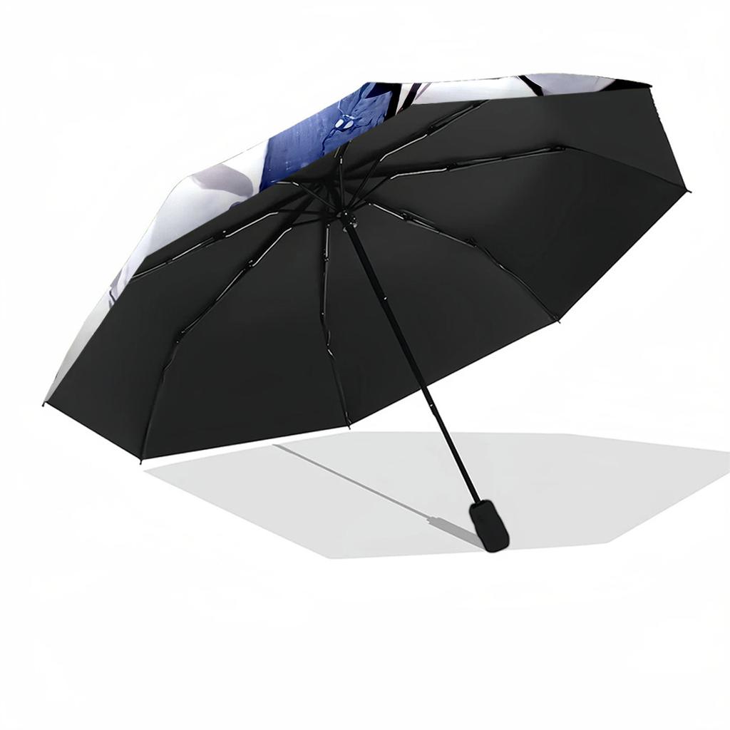White Suit Performance Outdoor Automatic Umbrella Sturdy 8-Rib Shaft Sturdy Construction Durable Everyday Carry Umbrella Stylish Accessory