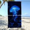 Glowing Blue Jellyfish Beach Towel Patterned Sunscreen And Windproof Suitable For Swimming Pool Camping Travel
