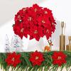 5 Heads Bunch Artificial Poinsettia Bouquet Artificial Flowers Christmas Decoration  Indoor Home