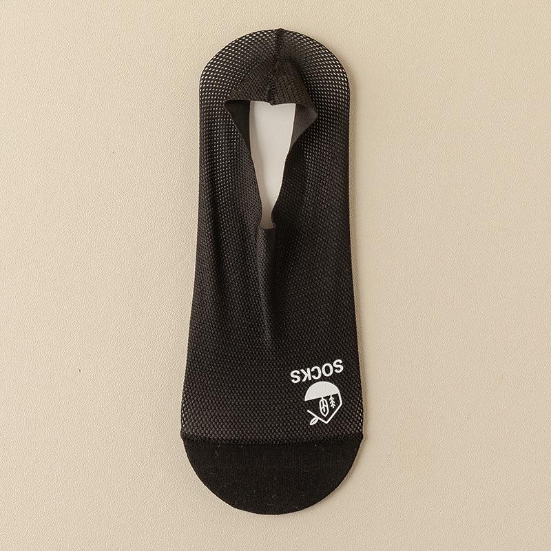 Summer Socks Hollow Out Mesh Breathable Invisible No Show Sock Slippers Solid Color Silicone Non-slip Low Cut Boat Socks