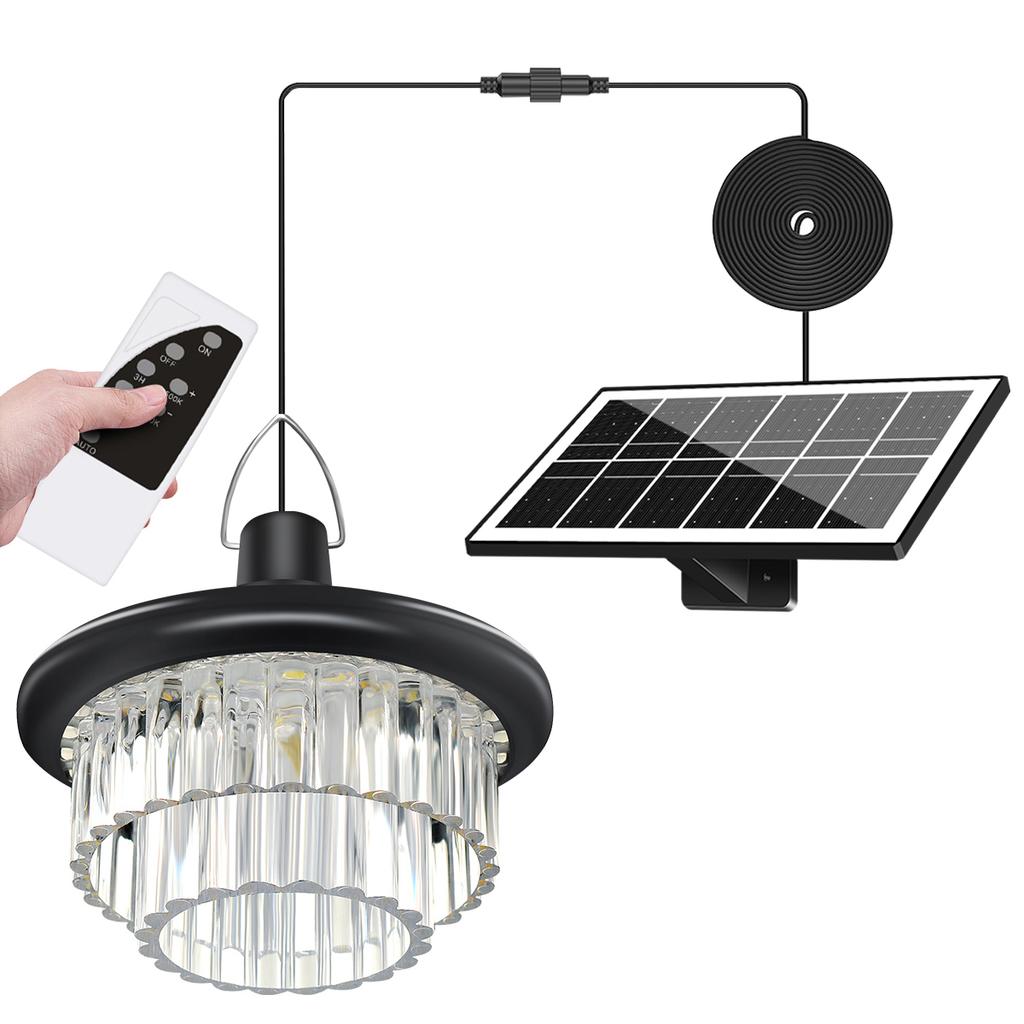 Solar Shed Light Indoor Outdoor with Motion Sensor Solar Pendant Light 5 Mode Timers Waterproof Gazebo Garage Shop Barn Home