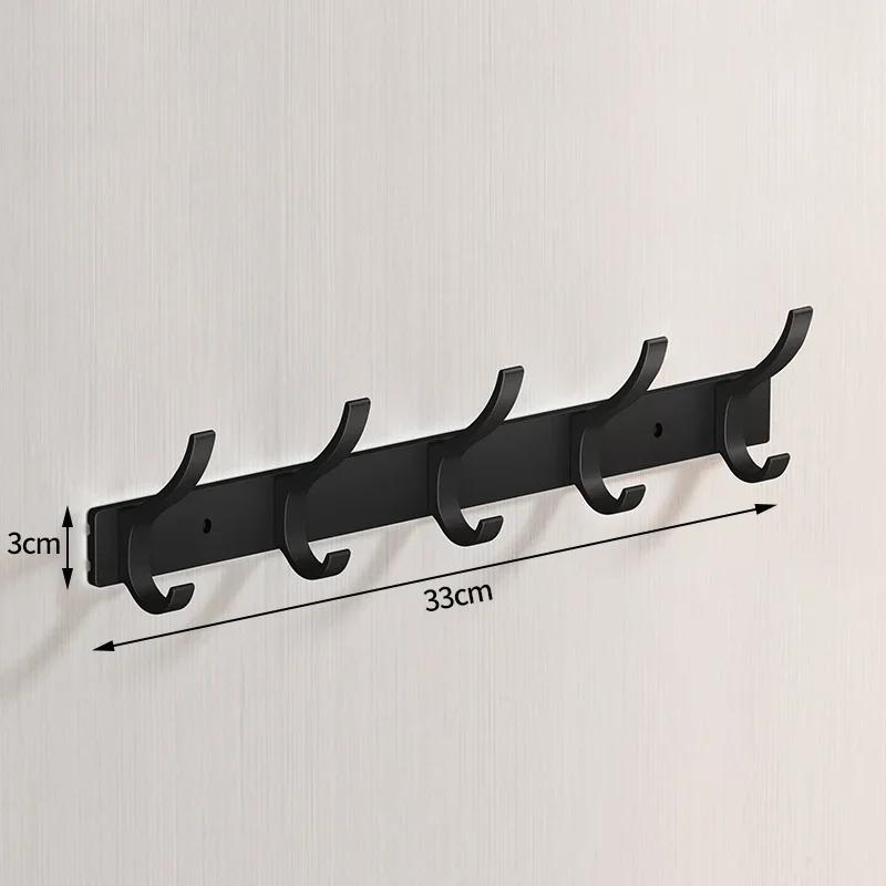 Black Robe Hooks Towel Hanger Nail Wall Rack Hooks Coat Clothes Holder for Bathroom Kitchen Accessories