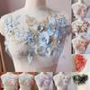 DIY Sequined Embroidery Patches 3D Flower Sequins Patches Lace Fabrics Applique Wedding