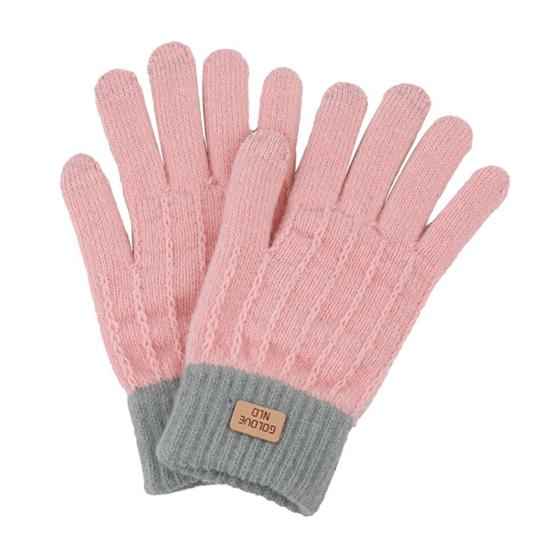 1 пара женских зимних перчаток из жаккарда, утолщенные плюшевые вязаные перчатки с пятью пальцами для сенсорного экрана, унисекс, противоскользящие, для холодной погоды, для вождения, катания на лыжах и коньках