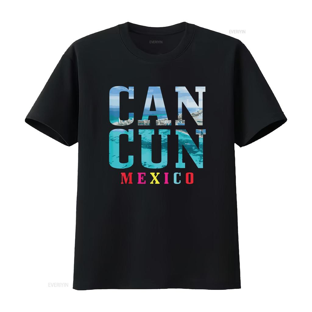 Womens Cancun Mexico Beach Summer Vacation Souvenir T Shirt vintage Washed Stretched graphic Soft Slightly Unisex Breathable