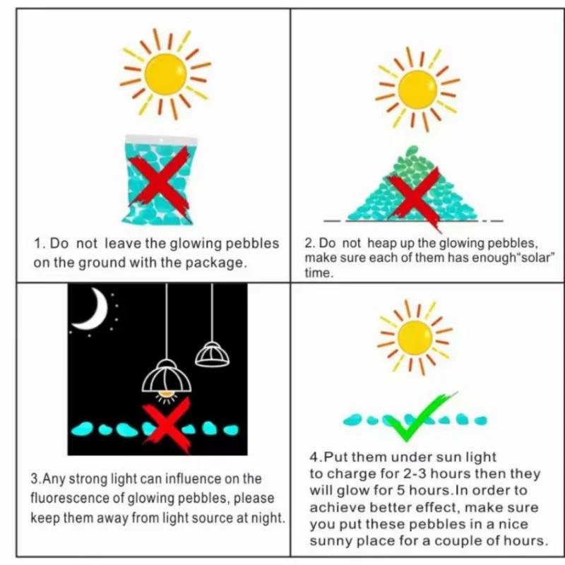 Luminous Stones Glow In The Dark Pebbles Glowing Stones Outdoor Walkways Home Garden Yard Decor Fish Tank Pebble Rocks