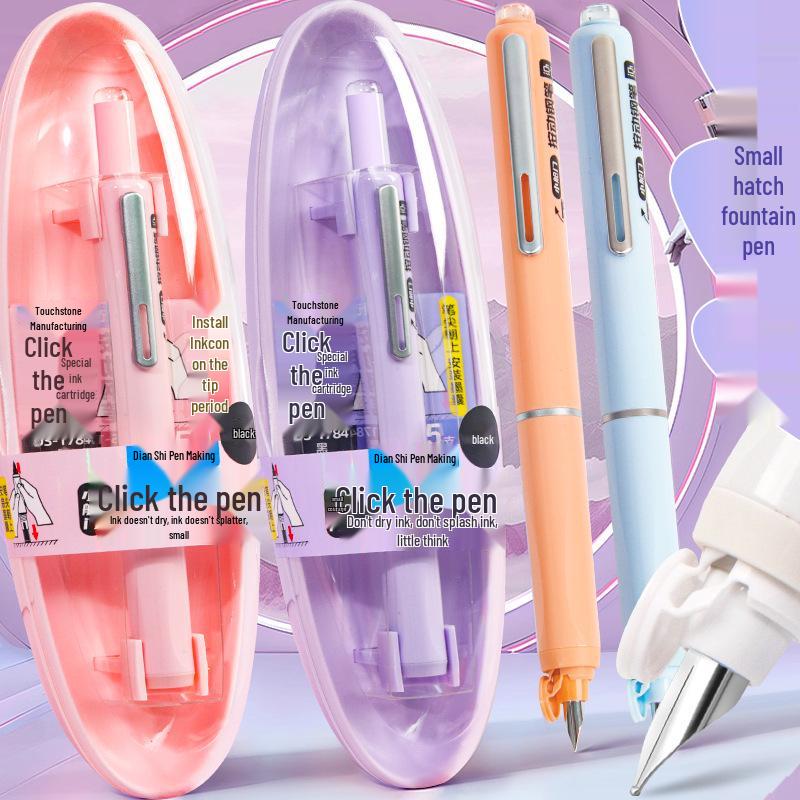 Dotstone Time Capsule Fountain Pen for Students - Replaceable Ink Cartridge, Beginner Calligraphy, Model DS-784