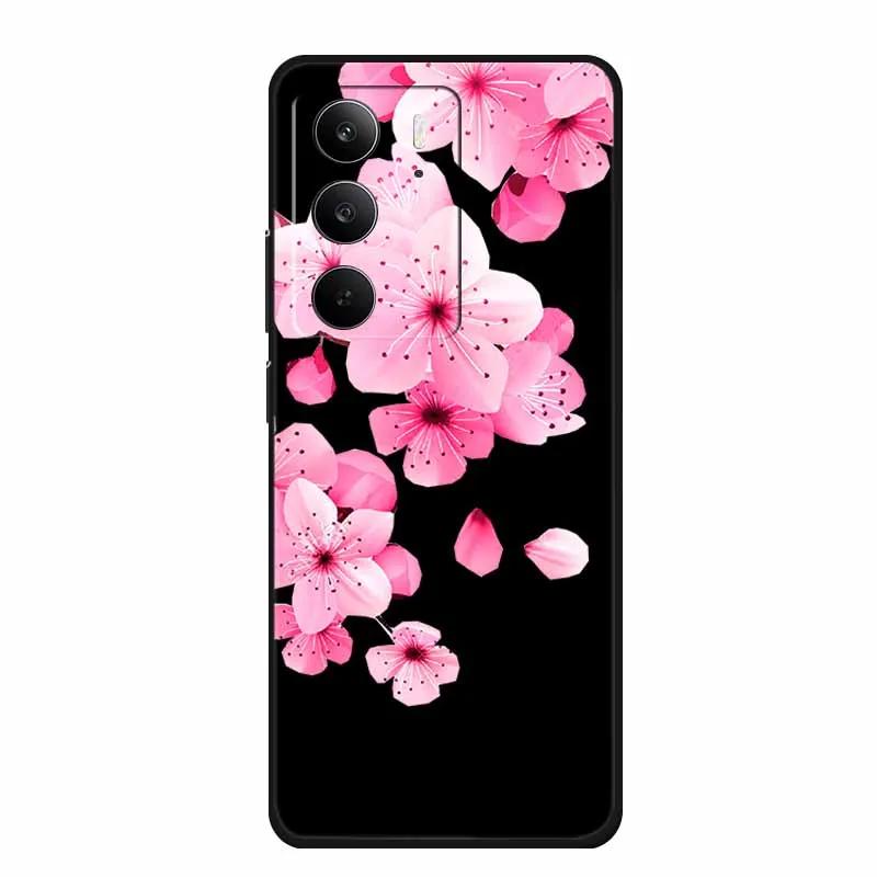 Для Realme Narzo 80 Lite 5G Чехол Narzo80 Lite Чехол Мультяшный Кот ТПУ Черный Силикон Мягкий Чехол для Телефона Для Realme Narzo 80Lite Funda