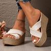 Fashion Cross Strap Chunky Platform Sandals for Women 2025 Summer Thick Bottom Wedge Slippers Woman Plus Size Fashion High Heel Sandals