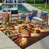 1pc Christmas Themed Rug, Happy Gingerbread Man Print, Bedside Carpet, Non slip Laundry Room Mat, Machine Washable Water Absorbing Entrance