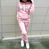 Autumn Tracksuit Terrific Elastic Waist Warm Autumn Tracksuit Pure Color Autumn Tracksuit Lady Hoodie Suit for Work