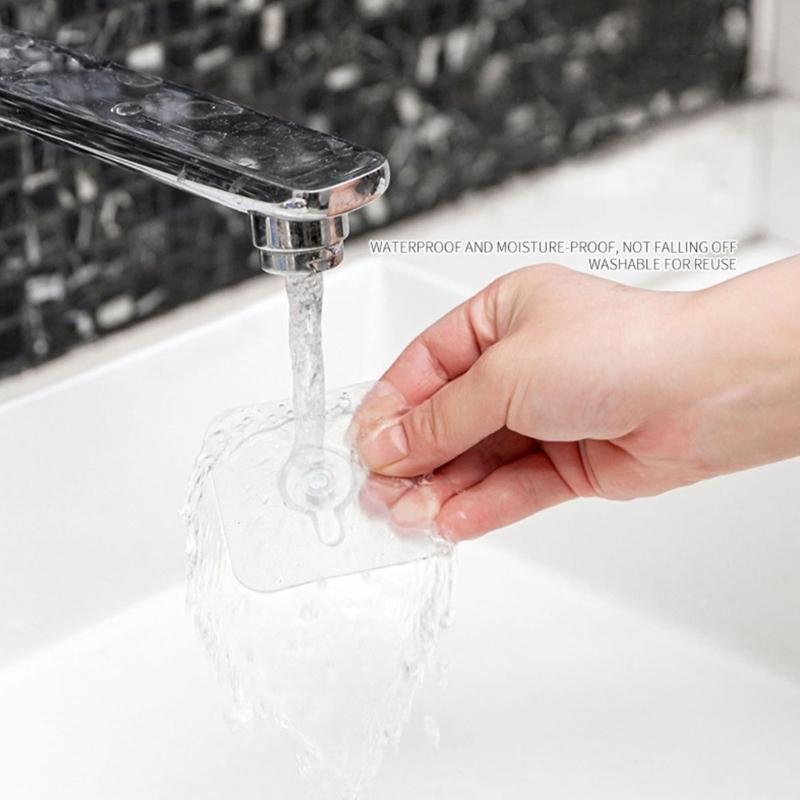 10Pcs White Adhesive Hooks Without Tool Installation Functional Bathroom Kitchen Organizers for Small Space Livings