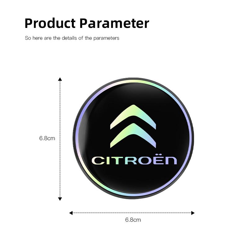 ATK2 2Pcs Laser Car Coaster Cup Holder Mat with Color Gradient Effect For Citroen C4 C3 C5 C5X e-C4 X e-C3 C-Elysee Berlingo C1 C6 C2
