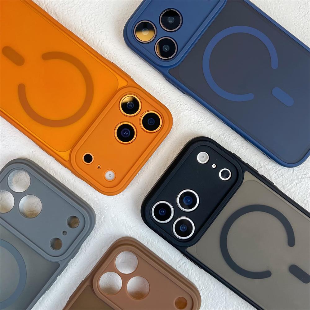 Магнитный для Прозрачный Цвет Яркий Чехол для Телефона для Для Iphone 17 16 Pro Max 1 13 14 12 Беспроводная Зарядка Матовый Ударопрочный Чехол