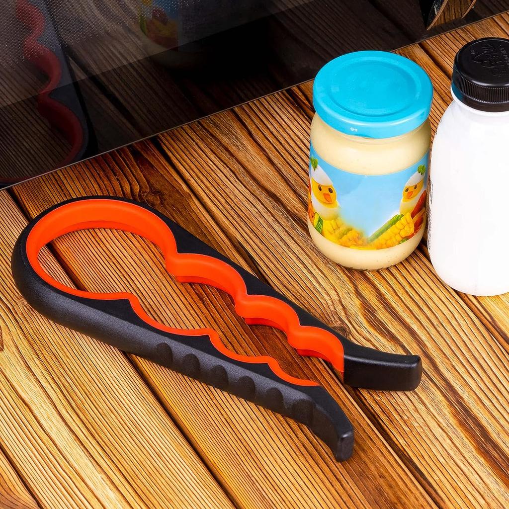 Открывалка для банок Открывалка для бутылок Захват для банок для слабых рук, пожилых людей с артритом, детей, нескользящий инструмент для открывания консервных банок 4 в 1, легко снимает крышки