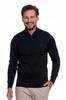 Men's Cotton Sweater with Stand-Up Collar and Zipper Elegant Cotton MORAJ 3XL BLACK
