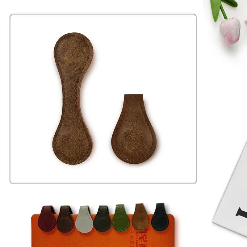 Новая ПУ Натуральная Кожа Магнитная Закладка Двусторонняя Магнитная Пряжка Клипса для Разделения Страниц Блокнота Учебные Аксессуары для Чтения