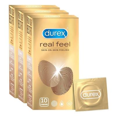 Презервативы Durex Real Feel для мужчин | Без латекса, упаковка 10 шт. x 3 шт., всего 30 шт.