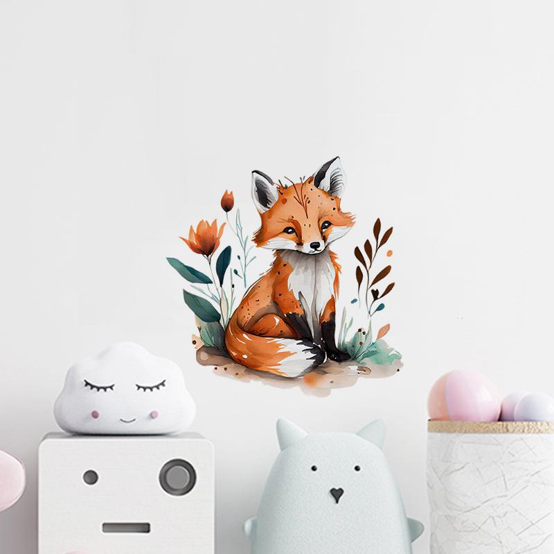 C188 #Симпатичная наклейка на стену с лисой, фон для детской комнаты, украшение для дома, настенная роспись, обои для гостиной, забавная наклейка