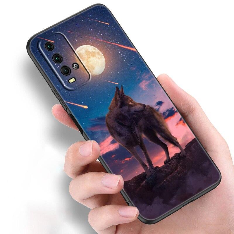 Силиконовый чехол для телефона с рисунком волка для Xiaomi Redmi Note 11 10 9 8 Pro 11T 10T 10S 9S 8T 9 9A 9C 9T, черный мягкий чехол