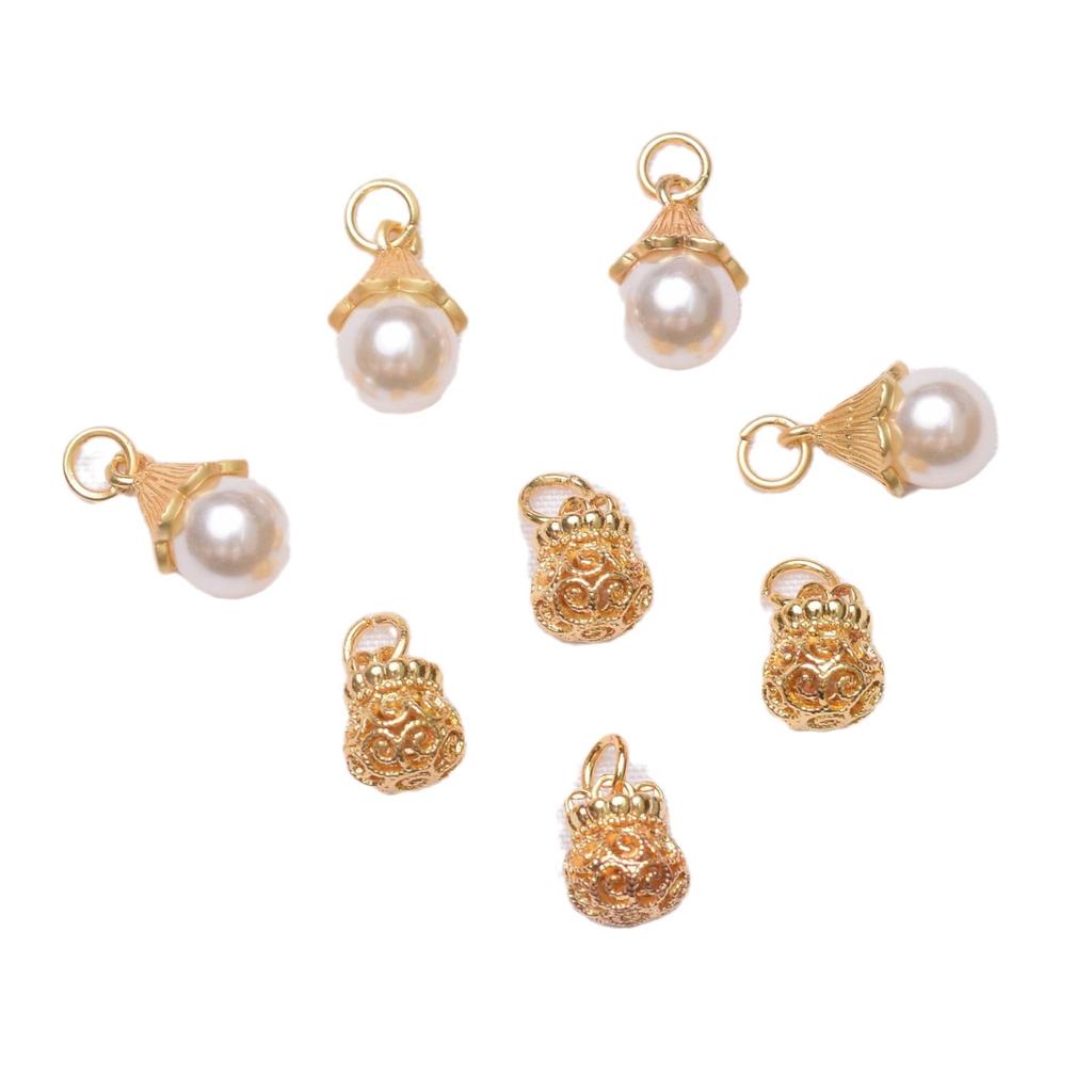 10 шт., сохраняющий цвет, старинный золотой кулон «Счастливая сумка», бант, жемчужный кулон, браслет из бисера своими руками, кулон, ювелирные аксессуары