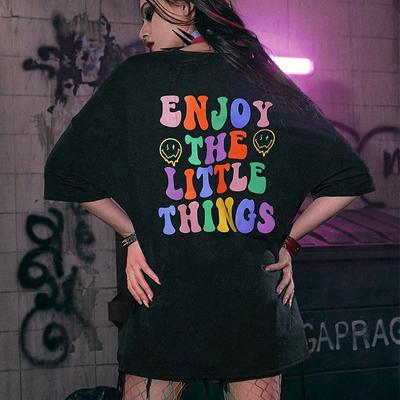 Наслаждайтесь мелочами, женские футболки с надписью и слоганом, летние мягкие хлопковые повседневные футболки с короткими рукавами, модная футболка