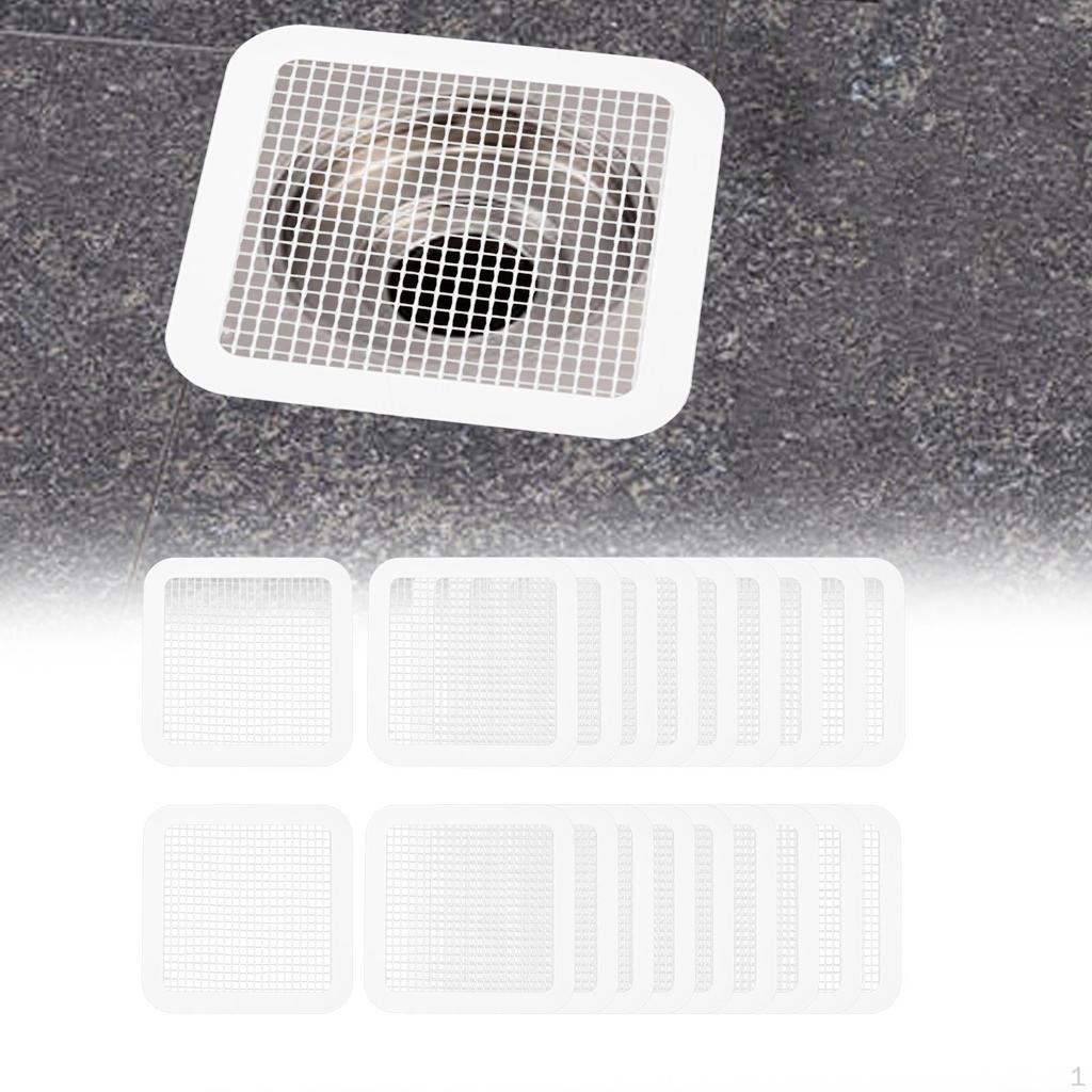 20 шт. одноразовые сливные уловители для душа, квадратные, универсальные, крышка для сетчатого фильтра раковины
