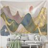 Горы и реки Впечатление Картина маслом Гобелен Настенный декор Природный пейзаж Богемный фон Ткань Декор