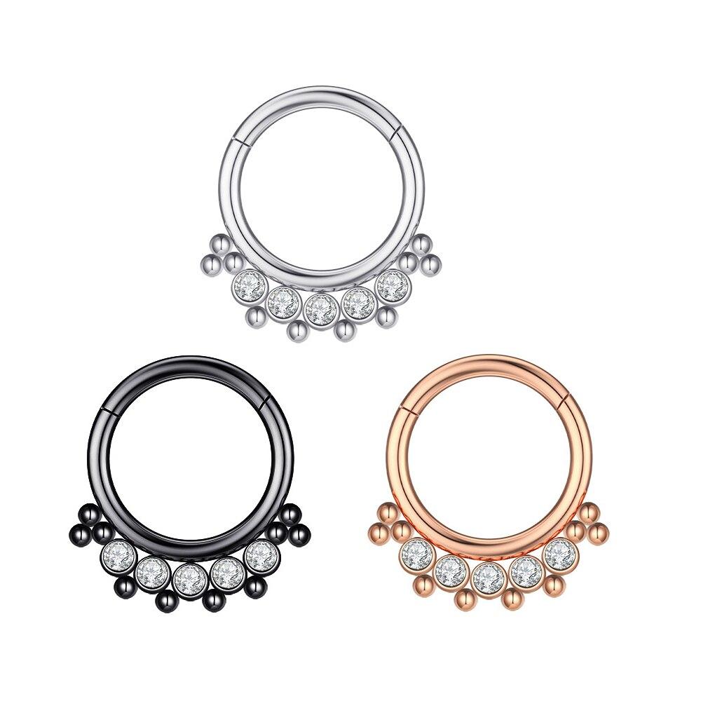 1 шт., кольца с мультикристаллами для перегородки носа, модные серьги в богемном стиле в индийском стиле, Нариз-кликер, спираль для носа, хрящ, серьги для пирсинга