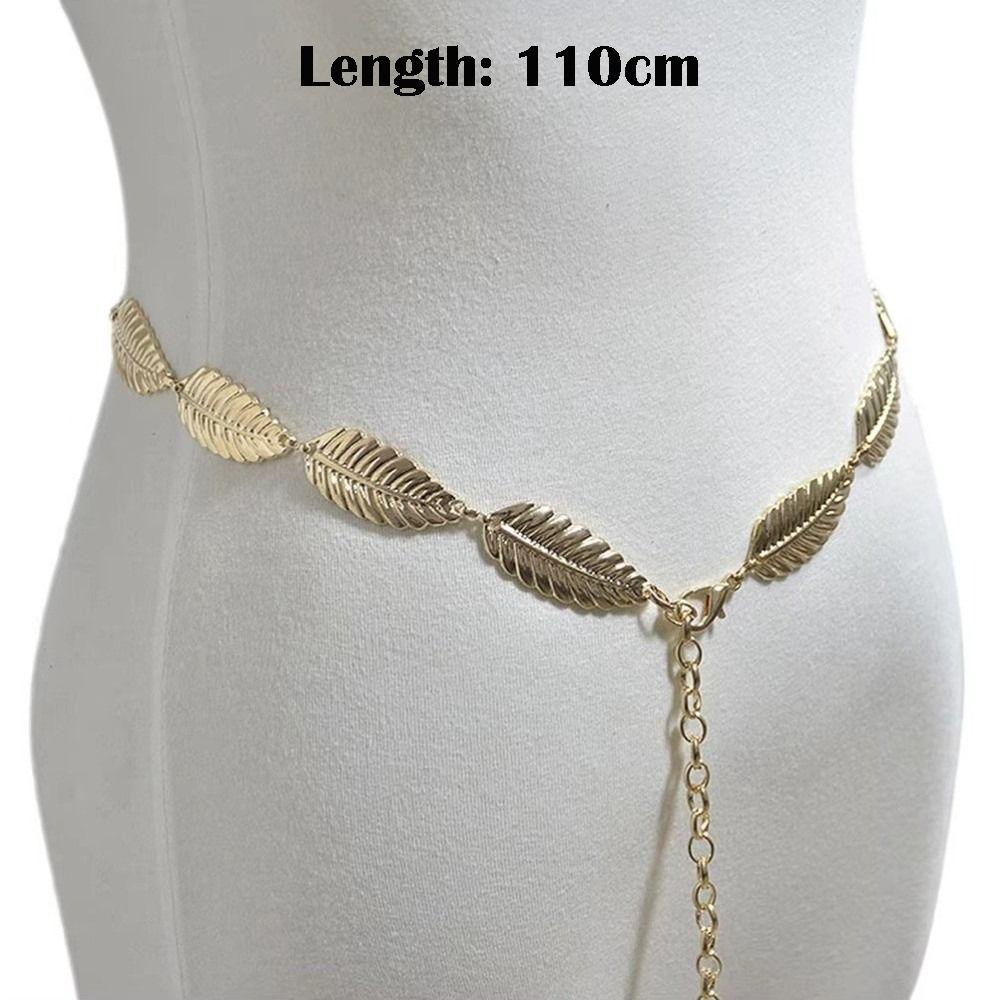 Boho Chic Dress Waist Chain Vintage Body Chain Versatile Metal Leaf Belt Women's Fashion Accessory