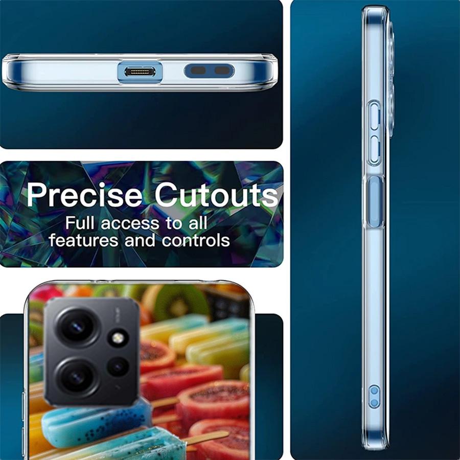 Colorful Ice Cream and Popsicles Phone Case For Redmi 12 13C 12C 15C 9 10 10C Note 13 Pro Plus 14 15 Pro 9T 9C 9A TPU Soft Cover