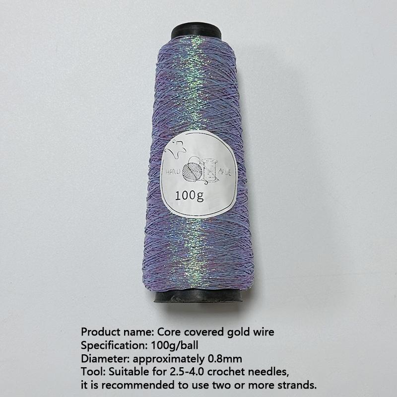 100 г/моток пряжа Super Flash Silver Wrap Core золотая и серебряная нить блестящая серебряная вощеная нить 0,8 мм