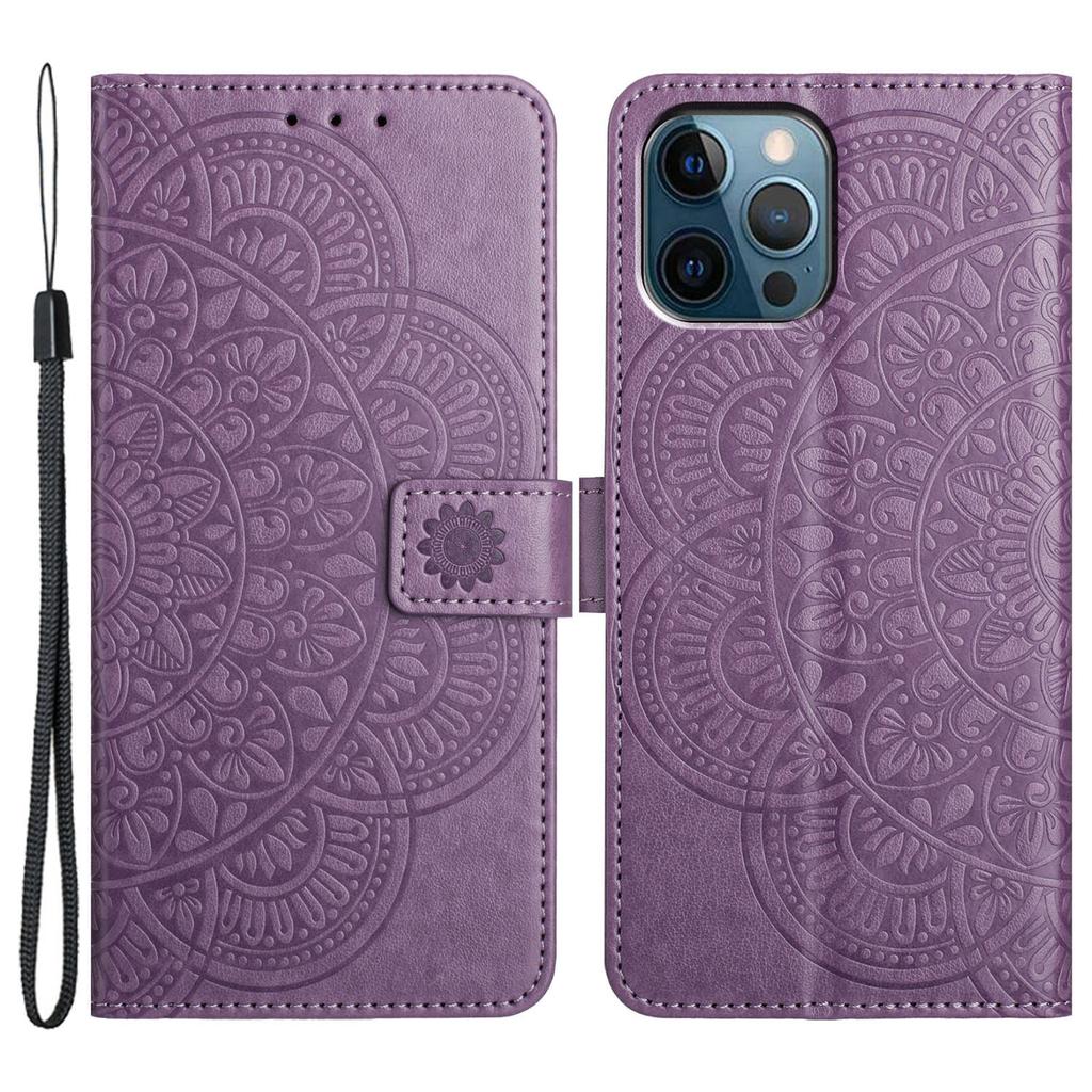 For iPhone 15 Pro Max Case Flower Pattern Flip Stand Phone Protector